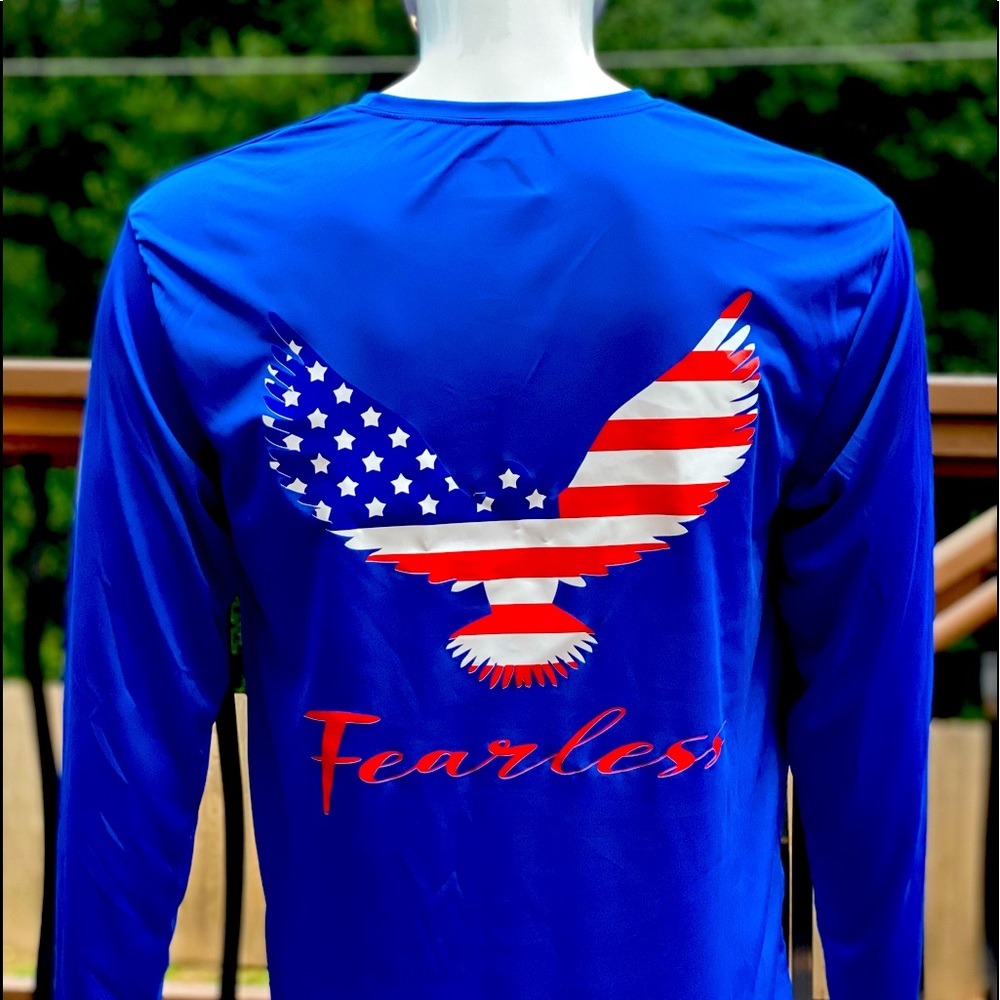 Blue Brave Dry-Fit T-Shirts Fearless